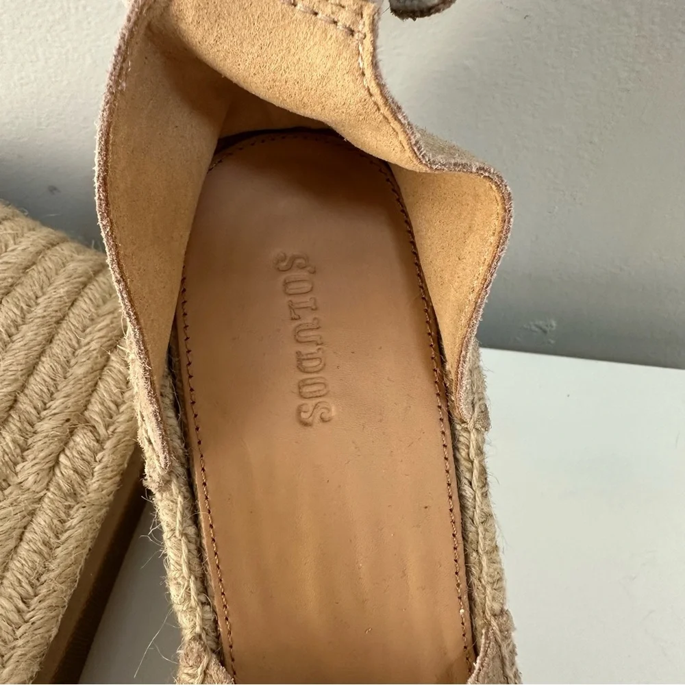 New Soludos Tan Suede Espadrille Wedges